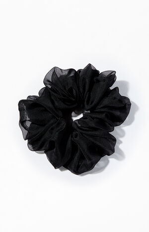 Black Jumbo Chiffon Hair Scrunchie image number 1