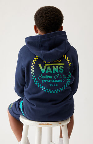 Kids Navy Custom Classic Full Zip Hoodie image number 3