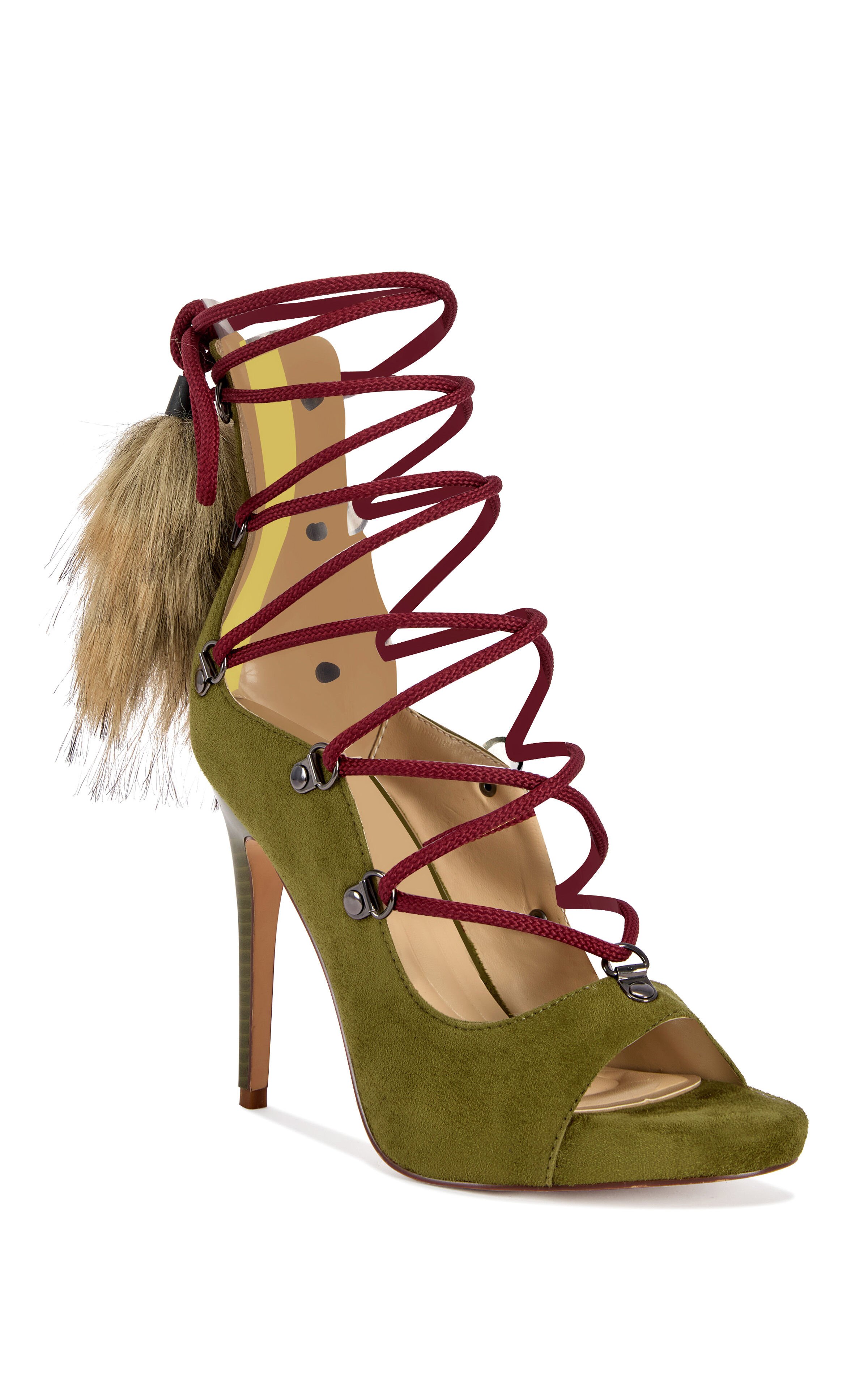 AZALEA WANG Women's Anita Olive Stiletto Sandals