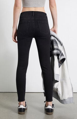 Black High Waisted Ankle Jeggings image number 4