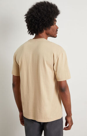 Cream Solid Regular Fit T-Shirt image number 3