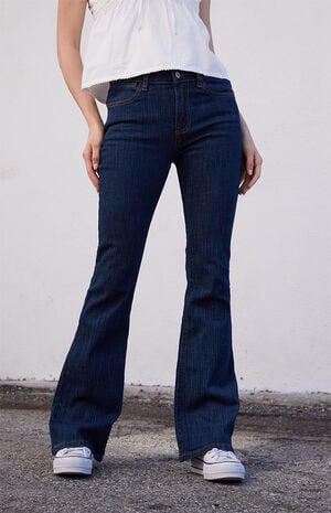 Dark Blue Melody '90s Low Rise Flare Jeans image number 2
