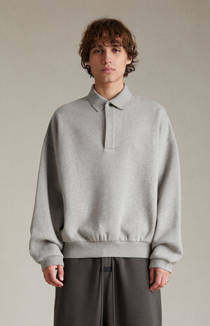 Dark Heather Oatmeal Polo Sweatshirt image number 1