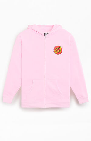 Pink Classic Dot Zip Up Hoodie image number 2