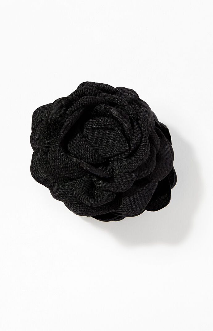 LA Hearts Black Rose Hair Claw Clip