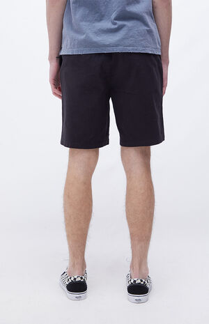 Twill Black Drawstring Shorts image number 4