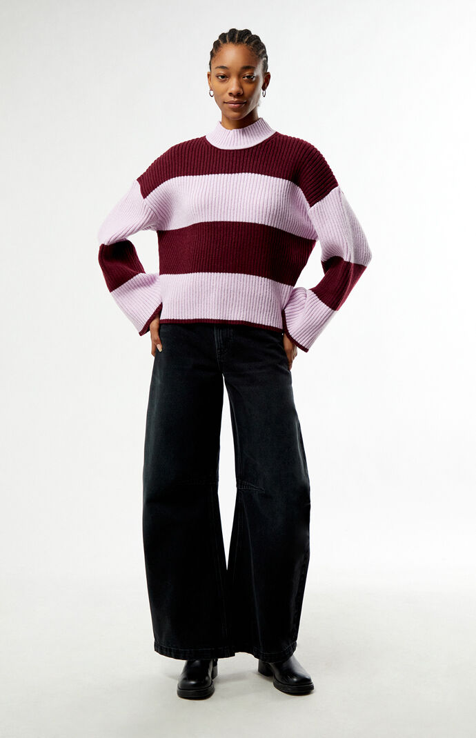 MINKPINK Freja Striped Chunky Knit Sweater