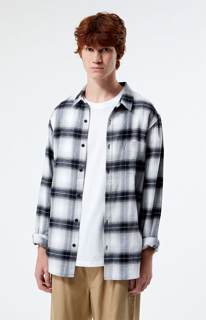 PacSun White Classic Plaid Shirt PacSun