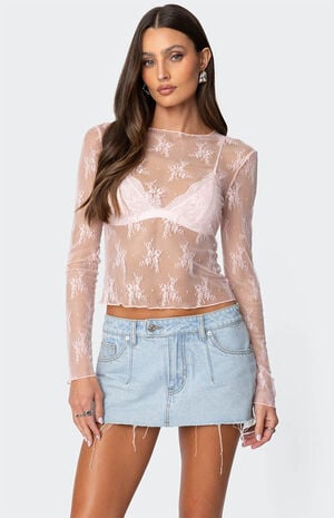 Lise Sheer Lace Top image number 1