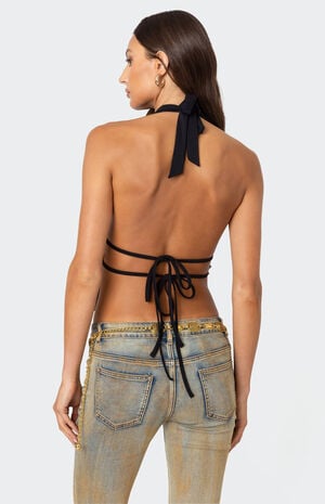 Luma Split Front Backless Halter Top image number 4