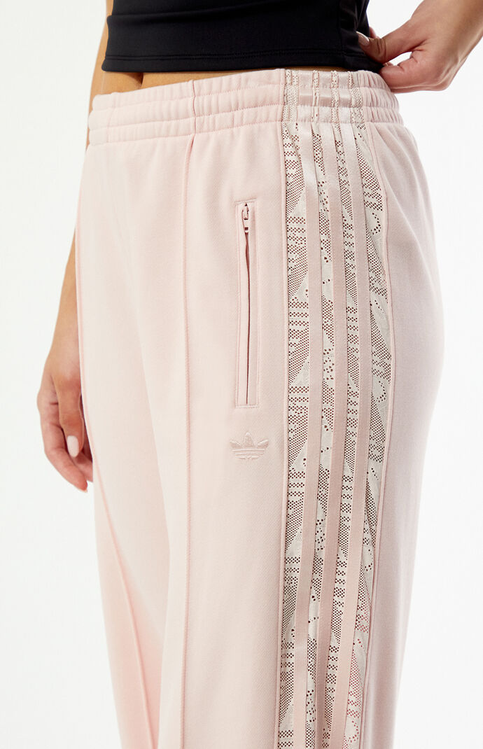 adidas Light Pink Firebird Lace Baggy Track Pants | Pacsun