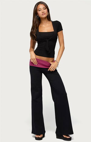Maci Striped Foldover Pants image number 4