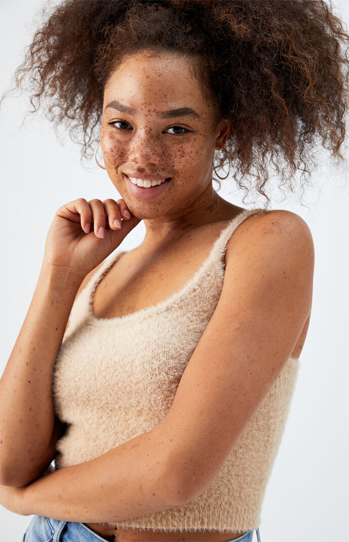 Fuzzy Sweater Tank Top