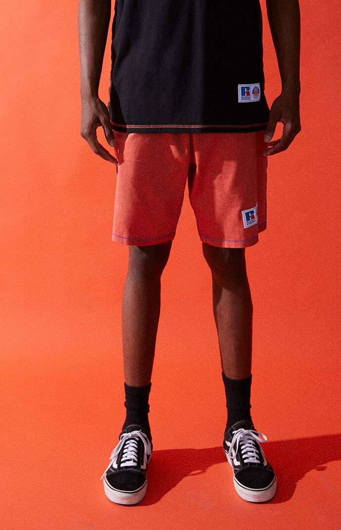 A AP WORLDWIDE x Russell Athletic Rust Volley Shorts PacSun