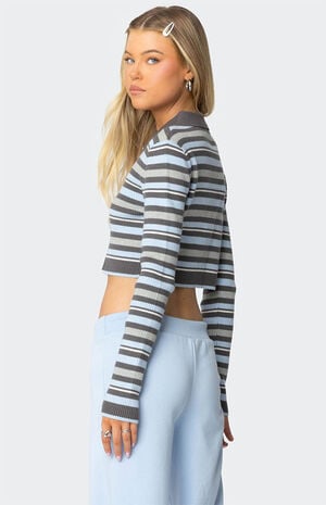 Giulia Stripey Ribbed Knit Top image number 5