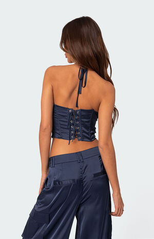 Kelsey Satin Lace Up Corset image number 5
