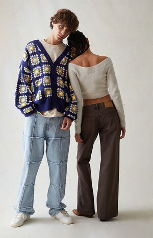 Eco Indigo Baggy Paneled Jeans image number 3