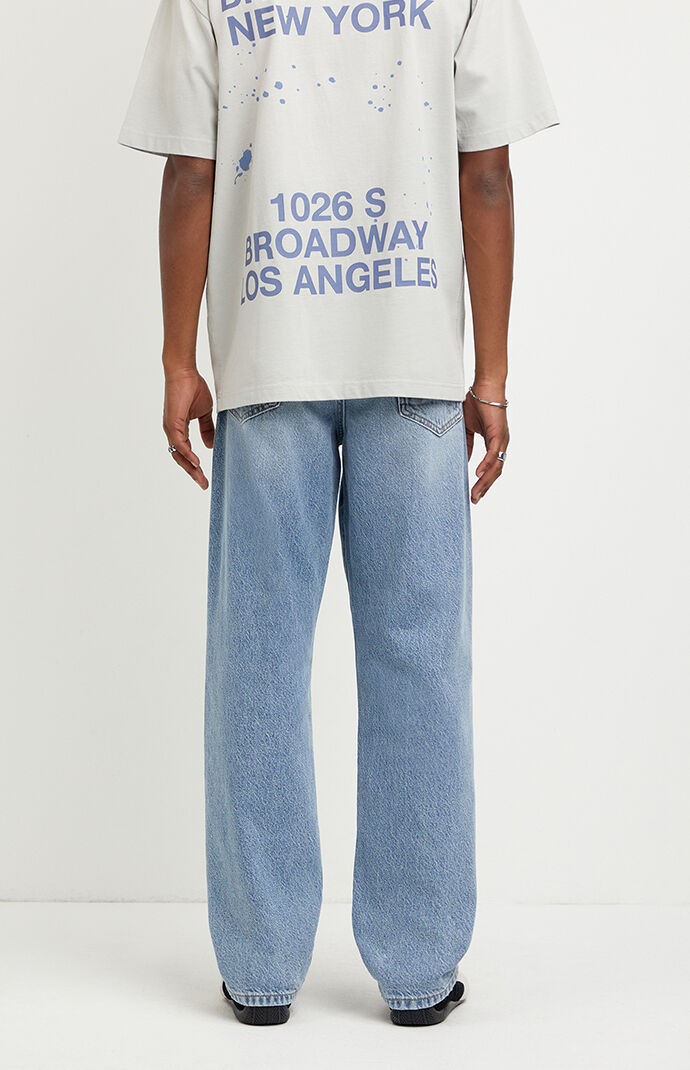 Pacsun Logan Relaxed Straight Jeans Light Blue | Pacsun