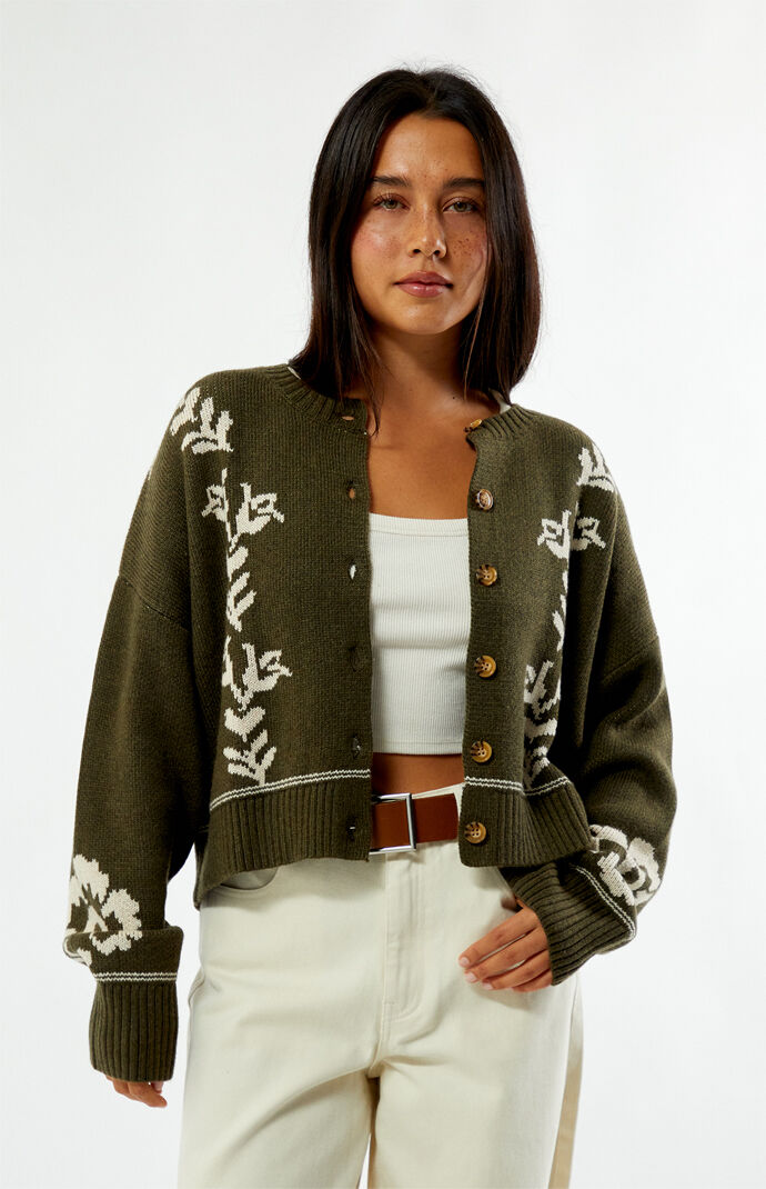 Rhythm Antique Floral Cropped Cardigan