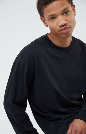 Black Loch Long Sleeve Oversized Boxy T-Shirt image number 1