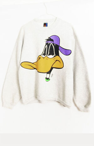 Upcycled Daffy Duck Crew Neck Sweatshirt image number 1