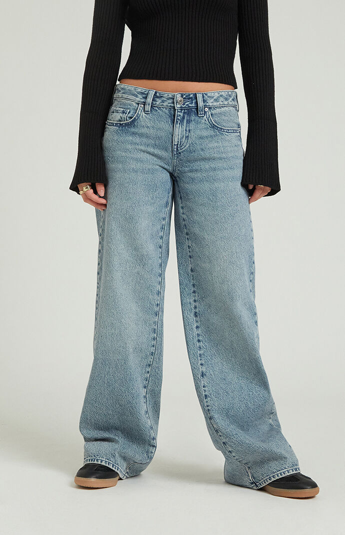 PacSun Women's Casey Low Rise Baggy Jeans Dark Indigo Tint
