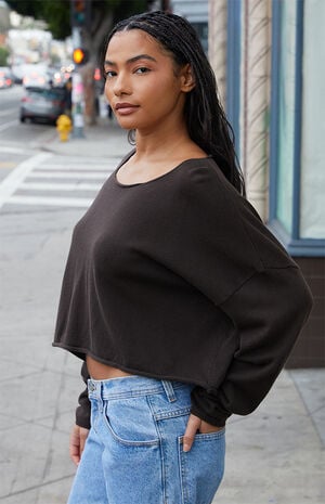 Brown Cameron Cropped Sweater image number 2