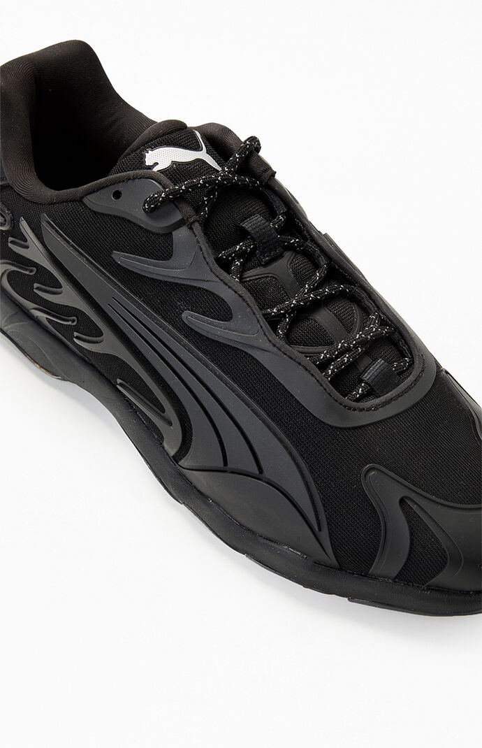靴 PUMA flat shoes black Shop Black Mens Puma Pacer Future Street Knit Wide Lace Up
