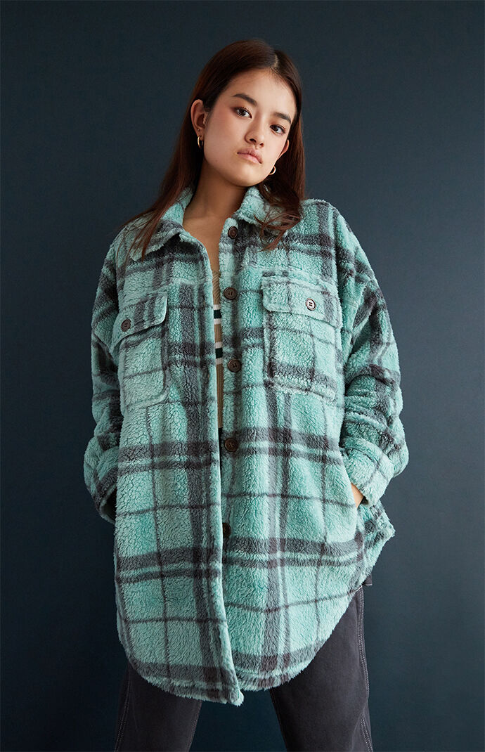 PacSun Homecoming Button Down Sherpa Shirt PacSun