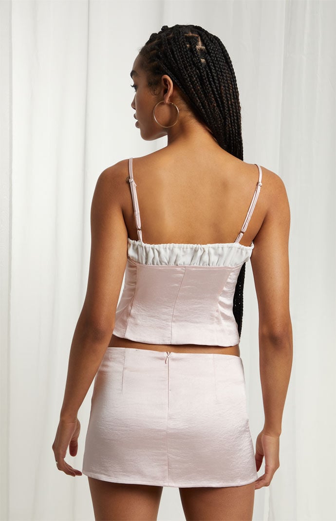 Satin mini skirt value store