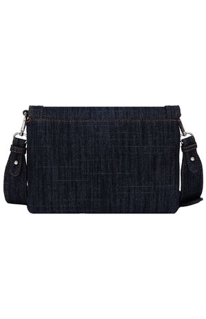 Bling Horseshoe Denim Messenger Bag image number 4
