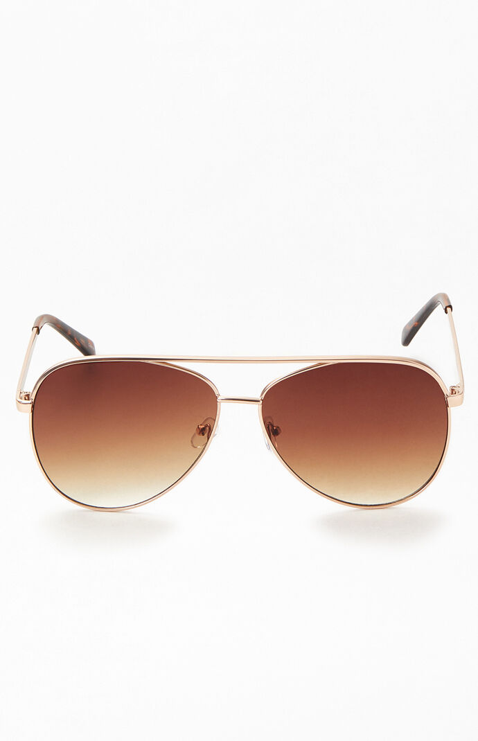 Gold Metal Aviator Sunglasses