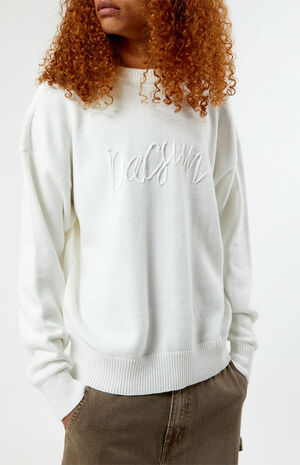 Script Applique Crew Neck Sweater image number 2