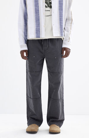 Baggy Canvas Paint Splatter Pants image number 1