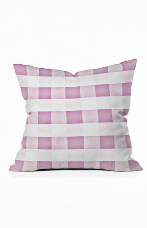 Purple Plaid Small Outdoor Throw Pillow image number 1