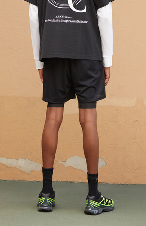 Active Black Mesh 2 in 1 Shorts image number 4