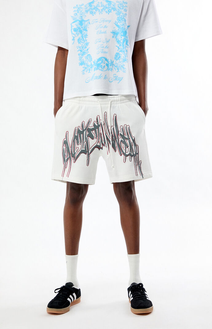 Pacsun Handstyles Rhinestone Fleece Sweat Shorts | Pacsun