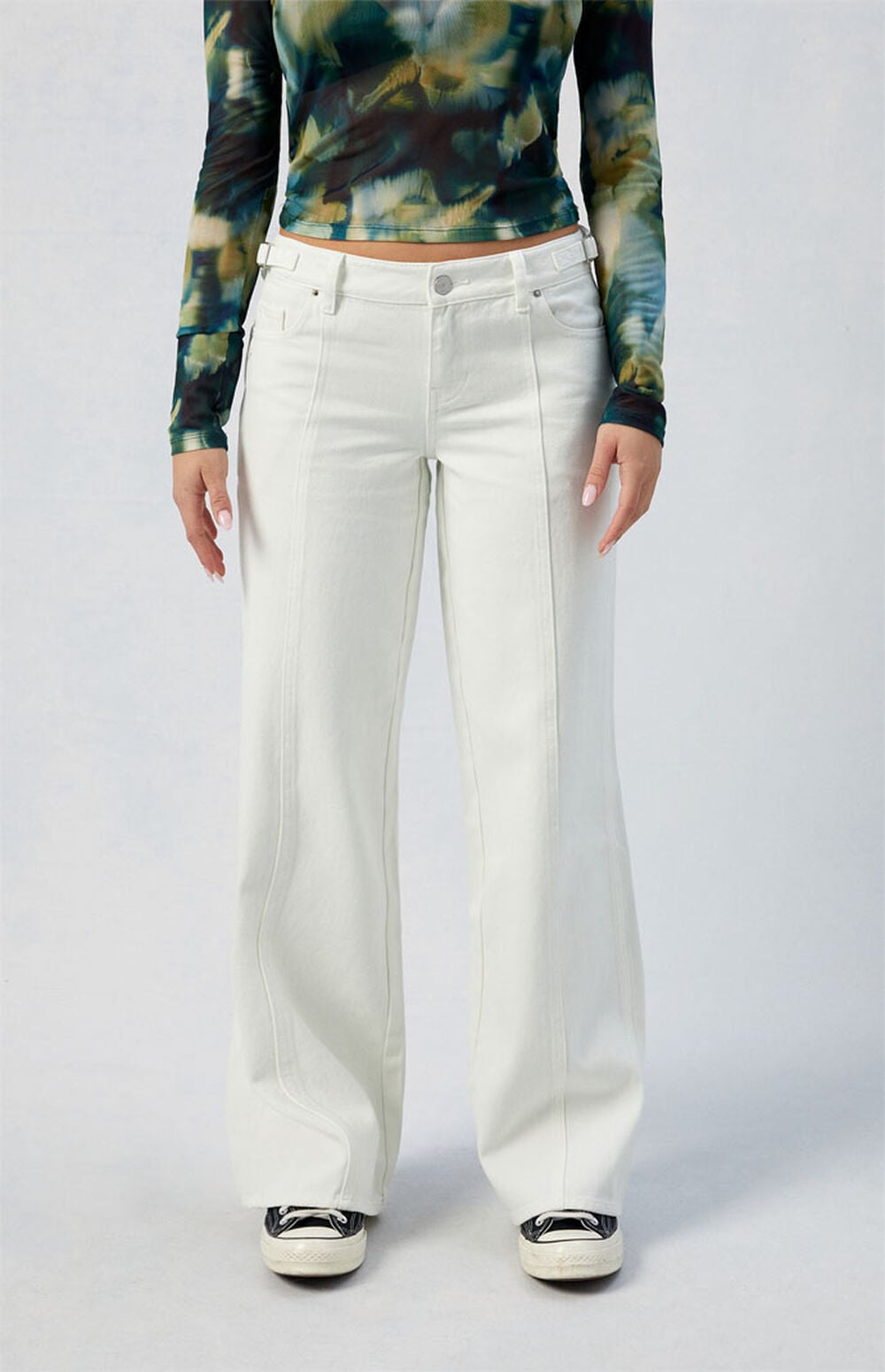 Pacsun White Paneled Low Rise Baggy Jeans Pacsun — free download