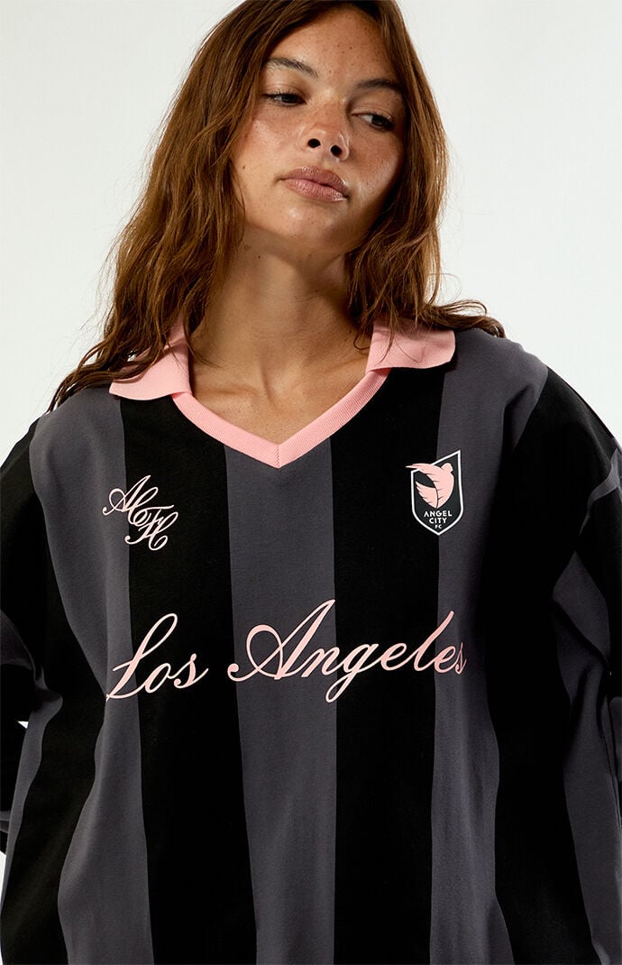 ANGEL CITY FC Striped Long Sleeve Soccer Jersey