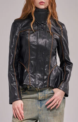 Ally Black Moto Jacket image number 1