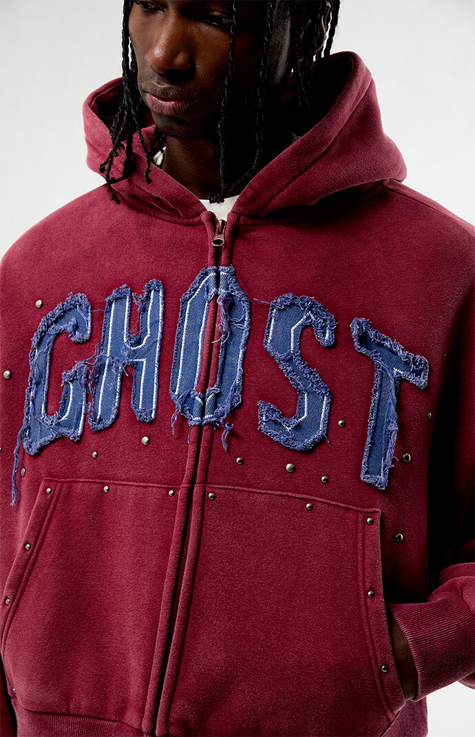 Pacsun Ghost Washed Cropped Full Zip Hoodie