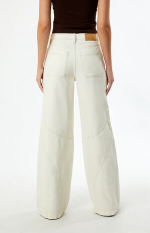 Jessie Off White Cowboy High Waisted Baggy Jeans image number 4