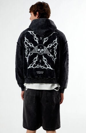 x Civil Active Iron Skull Full Zip Cropped Hoodie image number 4
