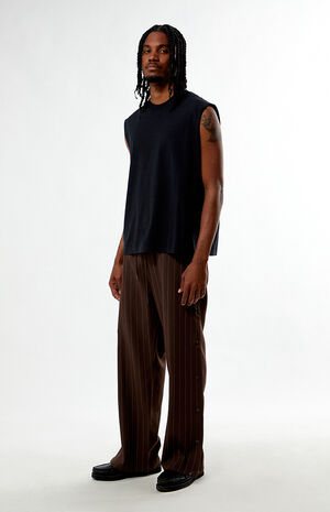 Black Cut Off Muscle T-Shirt image number 4