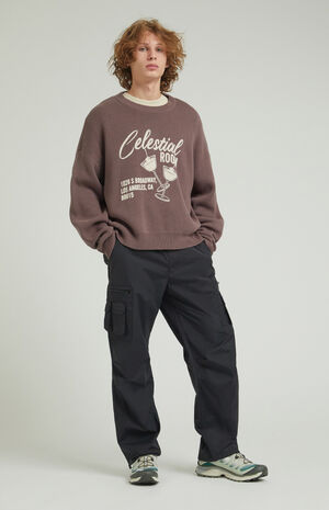 Black Nylon Baggy Cargo Pants image number 2