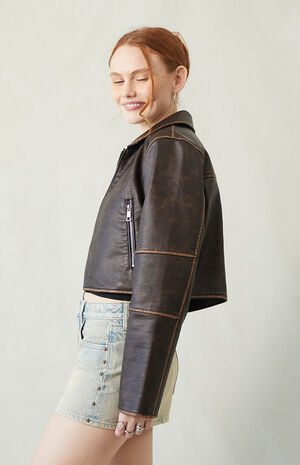 Lara Light Indigo Tinted Low Rise Denim Mini Skirt image number 3