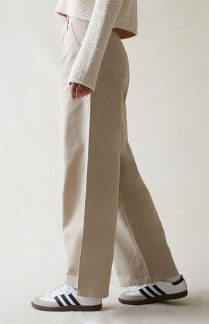 Tan Wide Leg Trousers image number 4