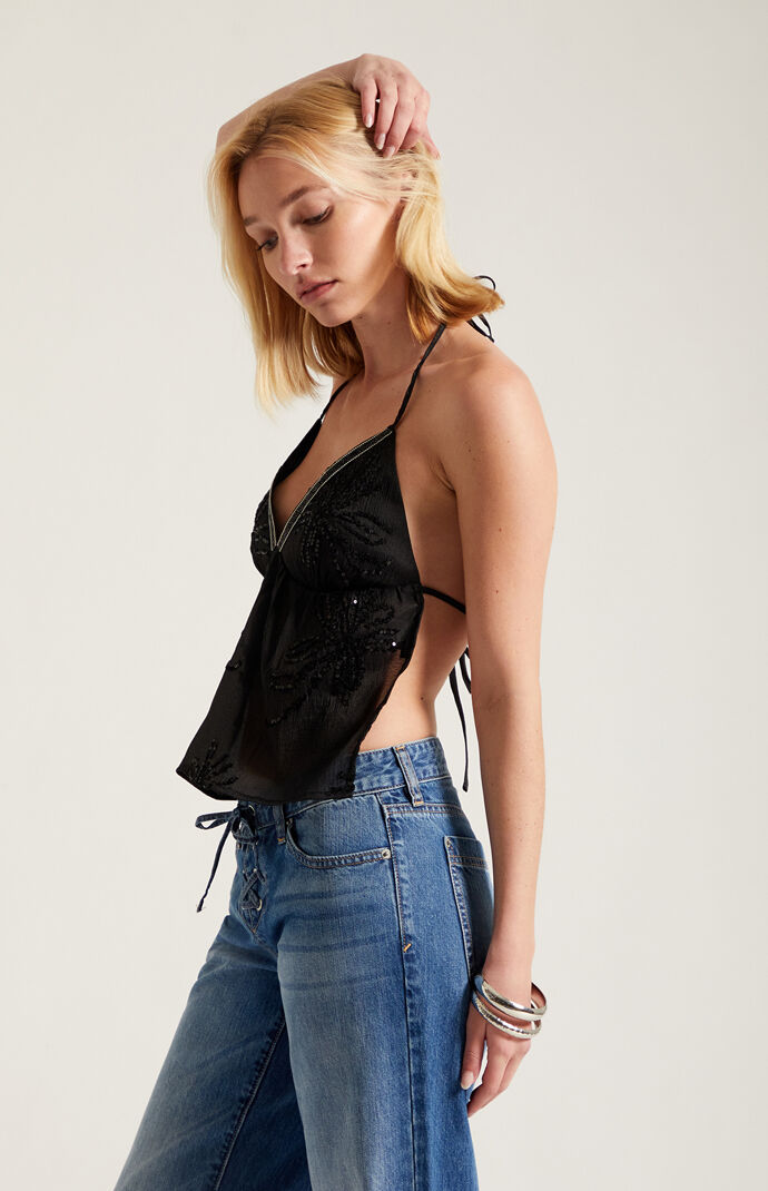 Third Charm Cleo Open Back Sequin Top | Pacsun