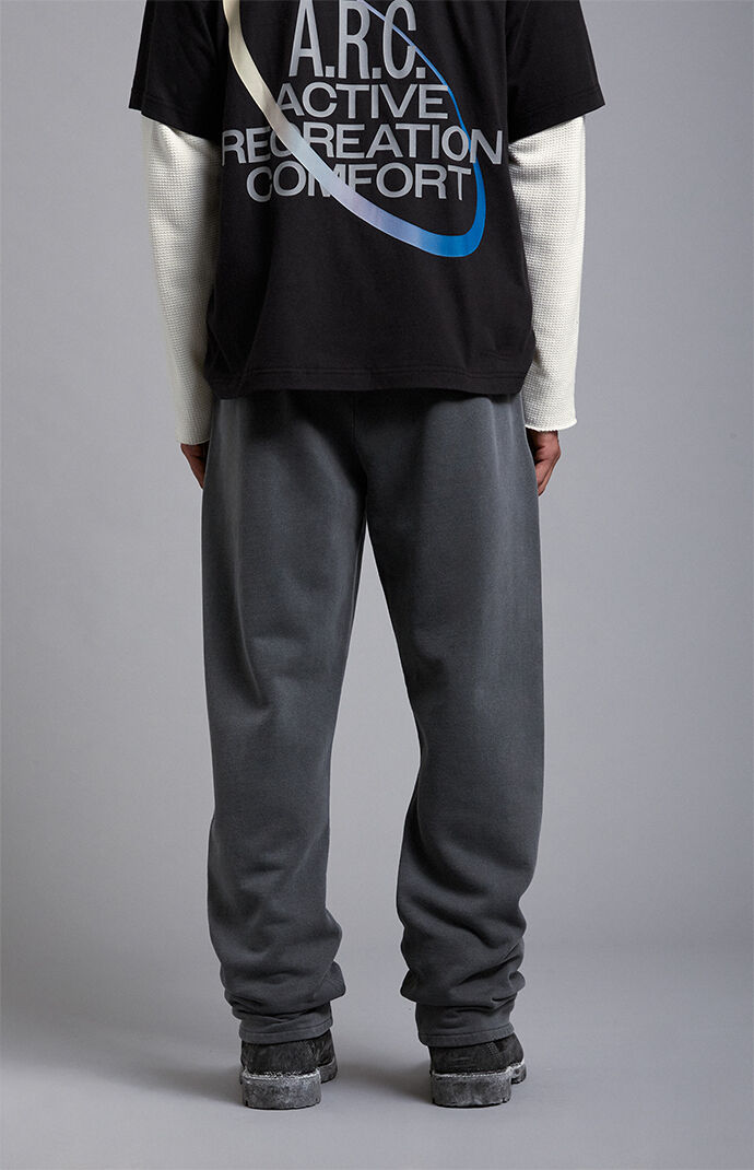 A.R.C. Washed Black Heavyweight Fleece Baggy Sweatpants