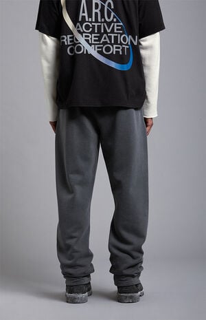 Washed Black&nbsp;Heavyweight Fleece Baggy Sweatpants image number 4